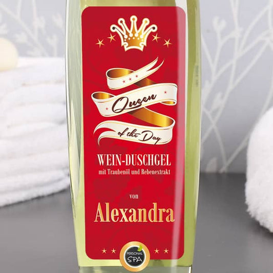 Weinduschgel -Queen of the Day- mit Wunschname - Detail