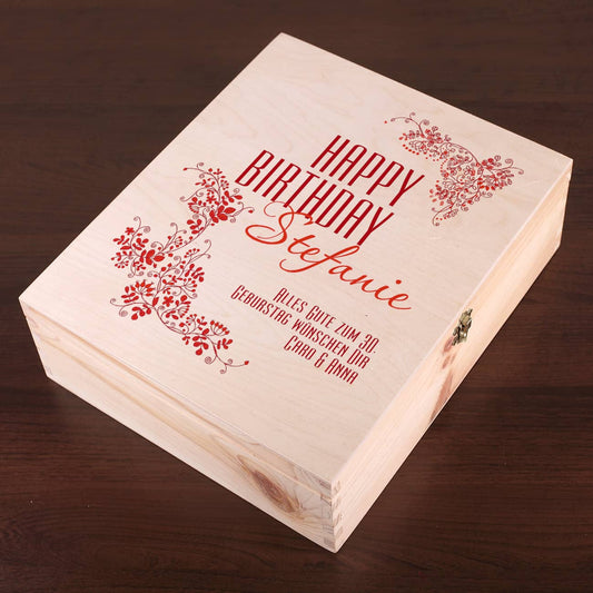 Geschenkverpackung mit persönlichem Aufdruck für 3 Flaschen Wein