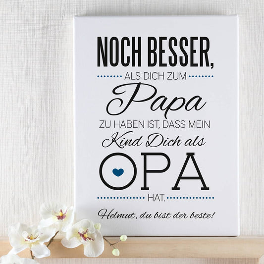 Leinwand mit Spruch für den besten Opa