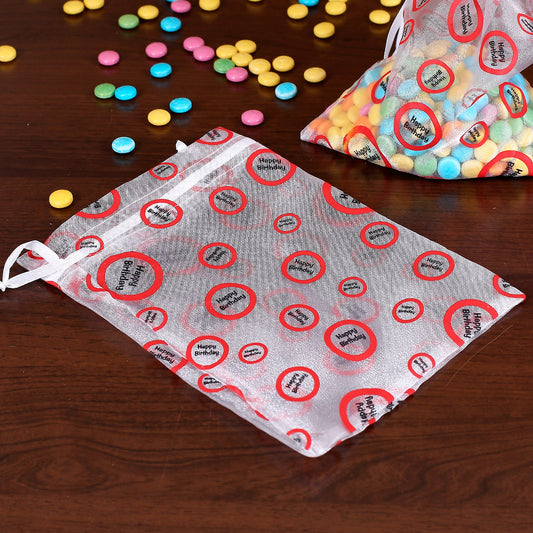 Organza-Beutel Happy Birthday