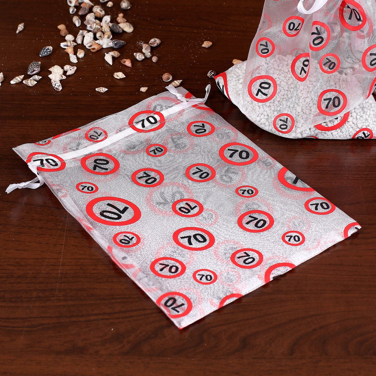 Organza Säckchen zum 70. Geburtstag