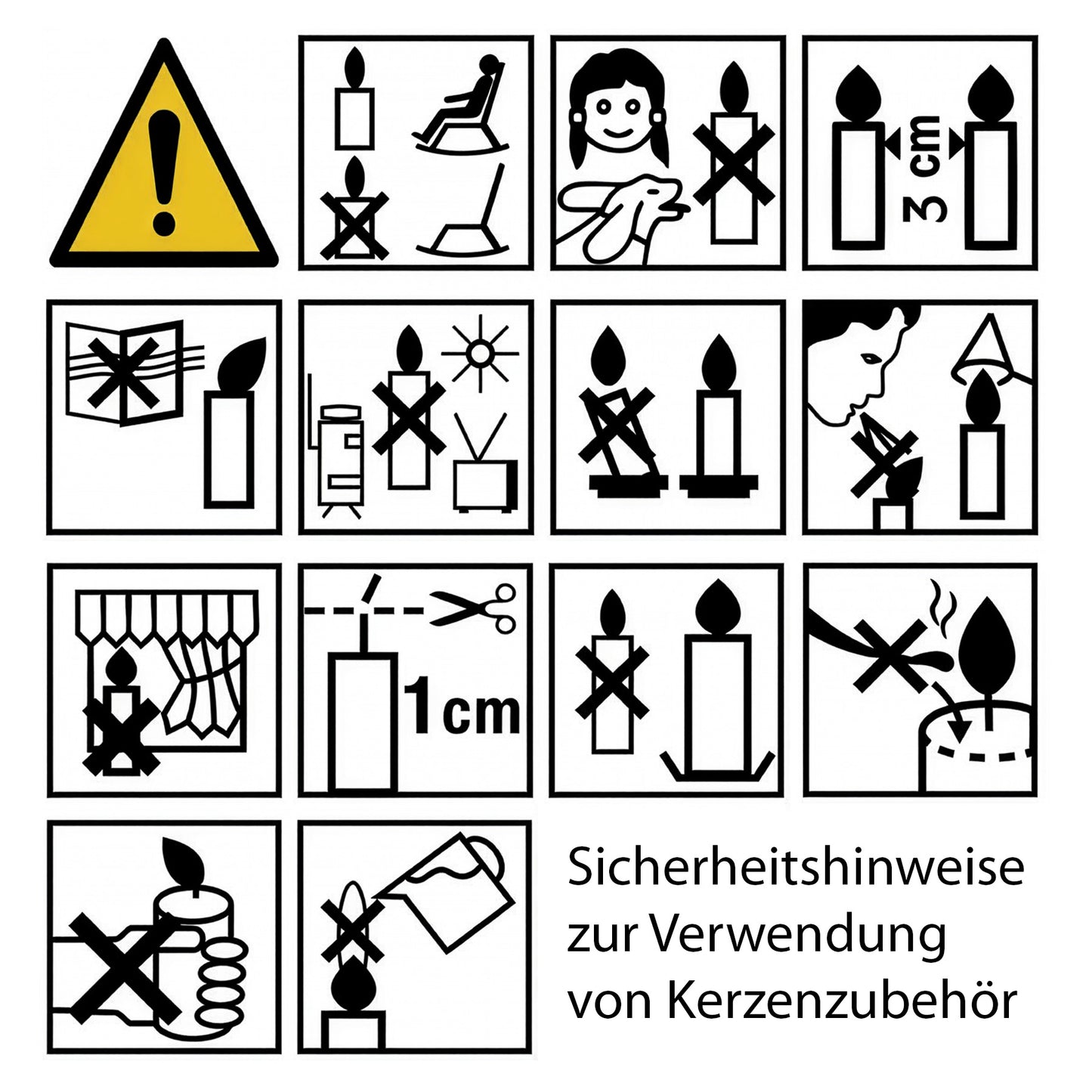 Sicherheitshinweise für Kerzen und Kerzenzubehör