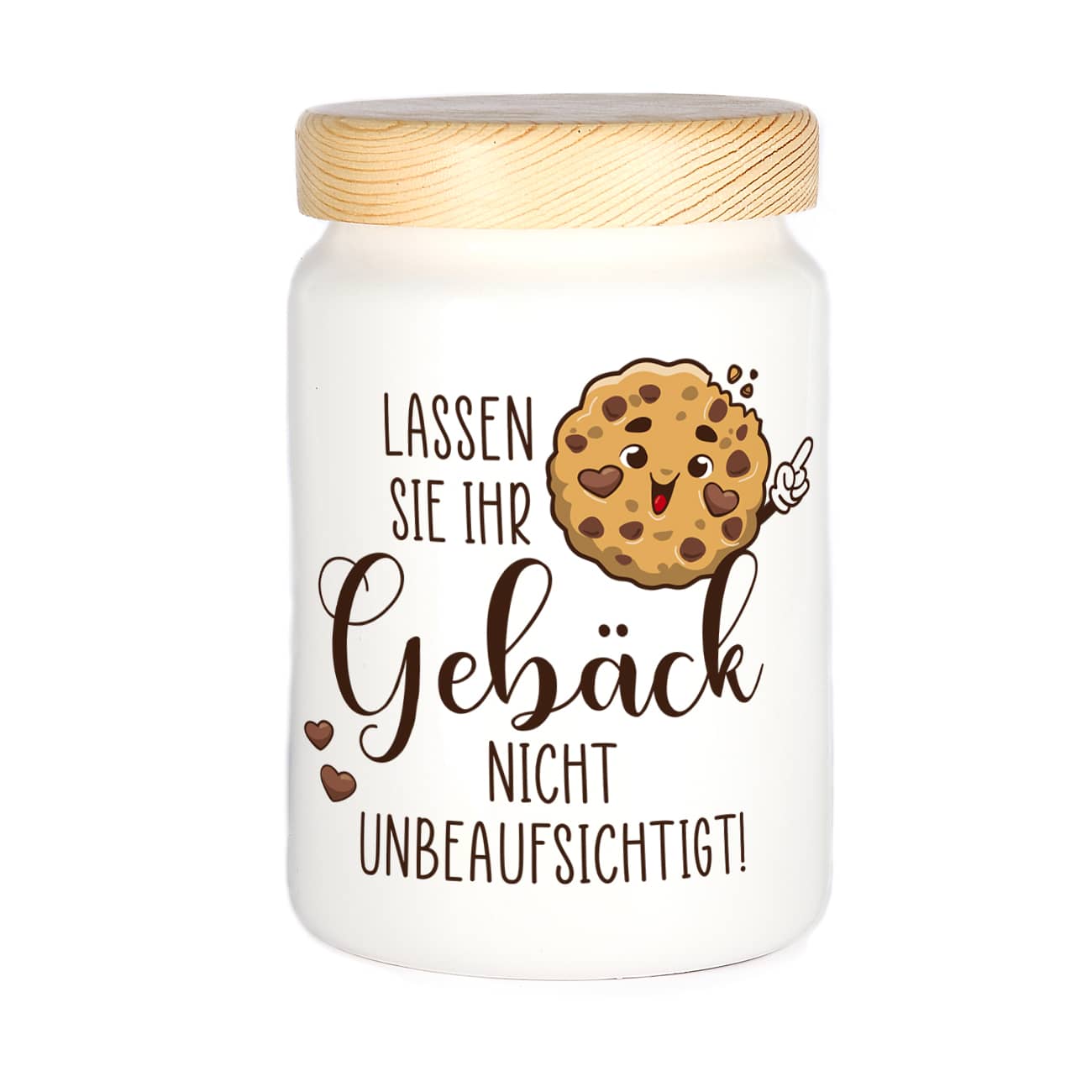 Keksdose mit lustigem Aufdruck