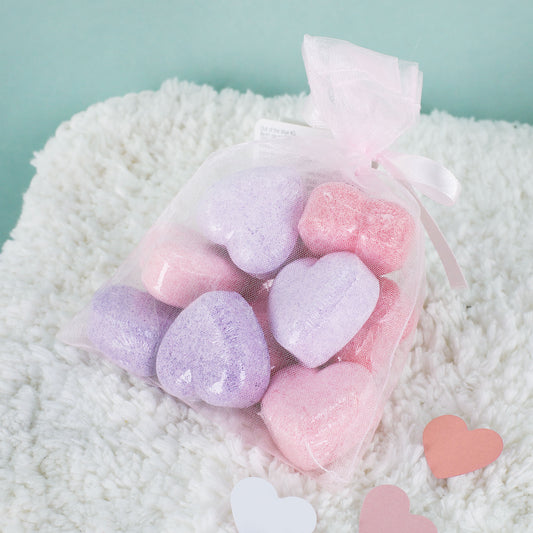 Badeherzen in Organzasäckchen