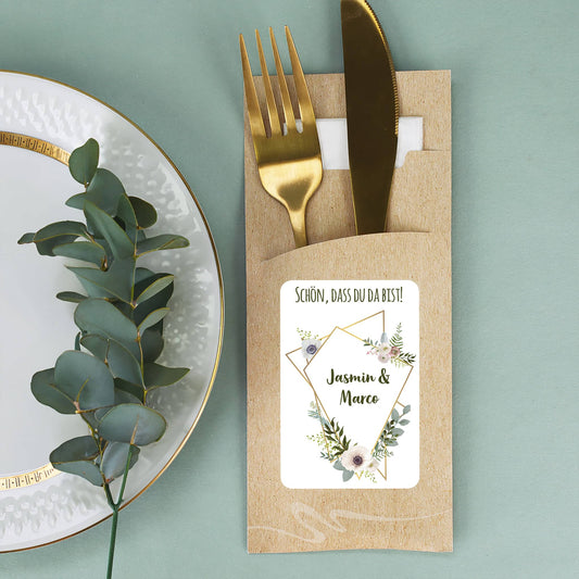 Bestecktasche zur Hochzeit mit Namenswunsch