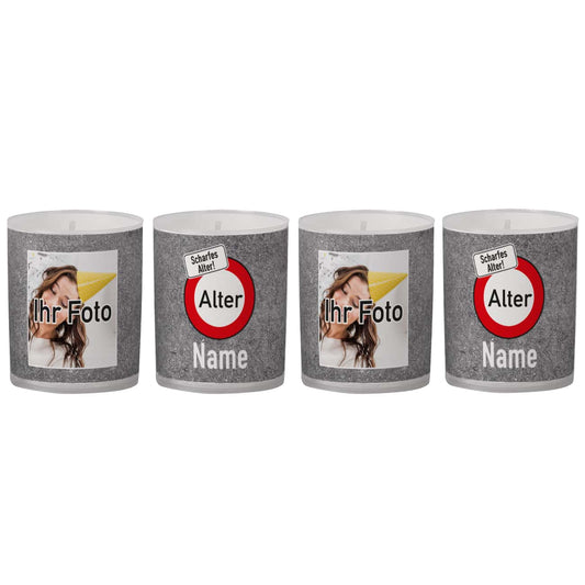 Mit Ihrem Foto, Name und Alter bedruckt