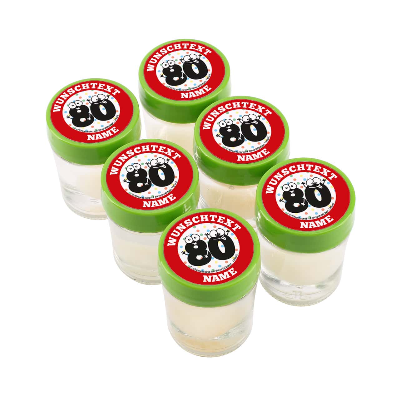 6er Set mit Ihren Angaben bedruckt