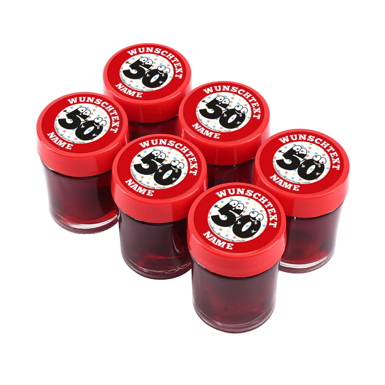 6er Set mit Ihren Angaben bedruckt