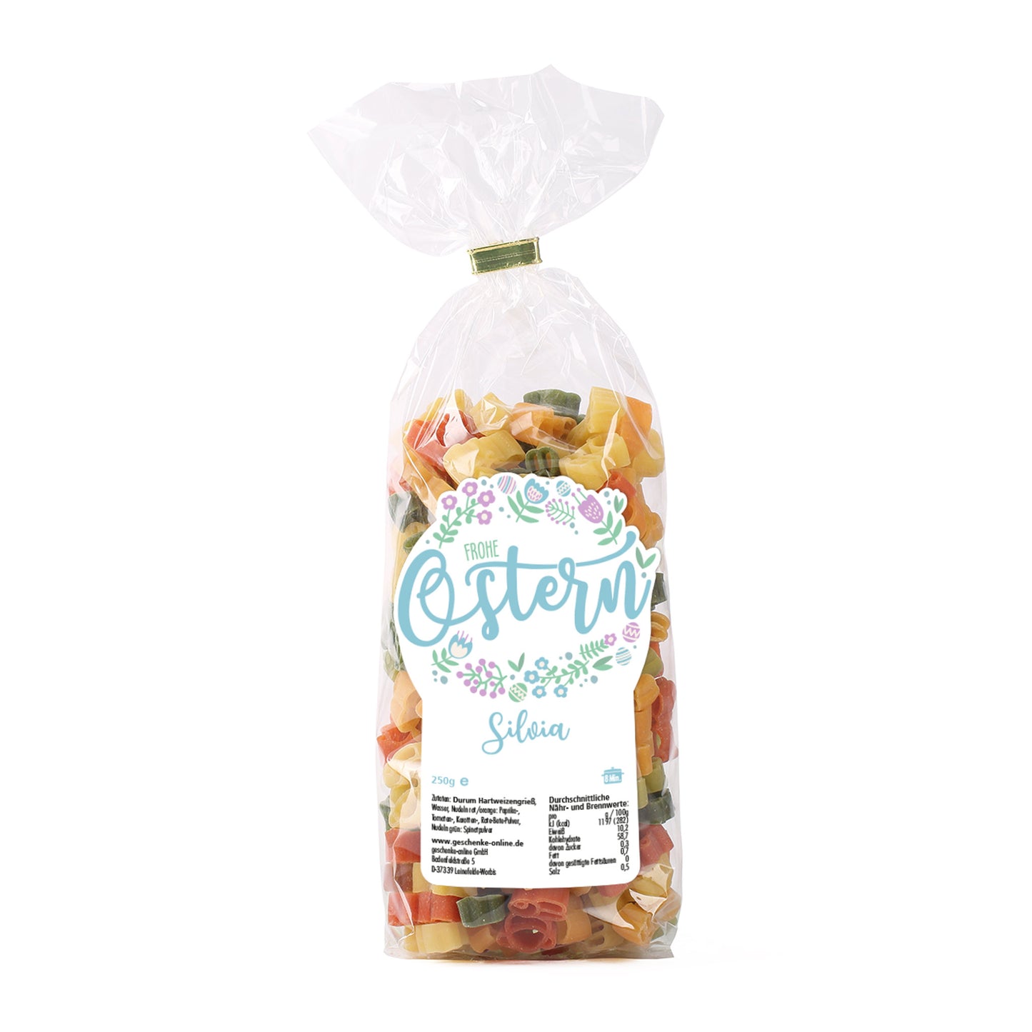 Personalisierte Oster-Nudeln in Hasenform mit Name | Frohe Ostern