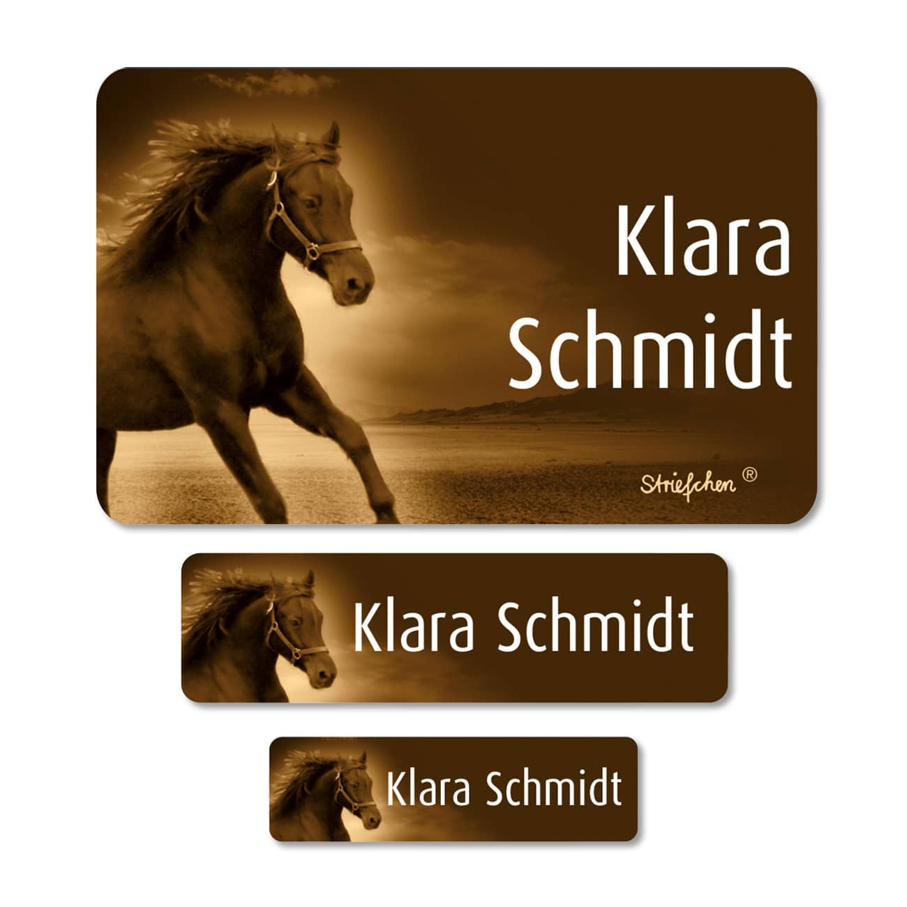 Schulaufkleber mit Pferdemotiv