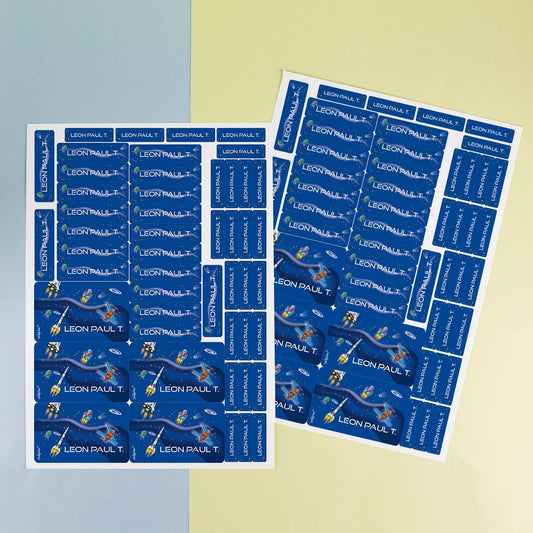 100 Namensticker - Weltall
