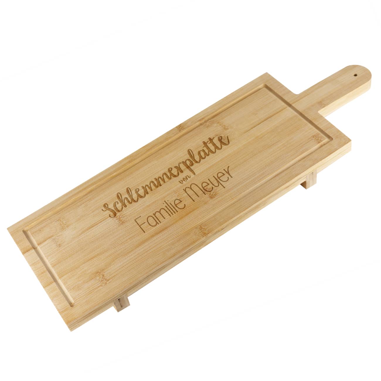 Praktisches XL Bambusbrett mit Namensgravur