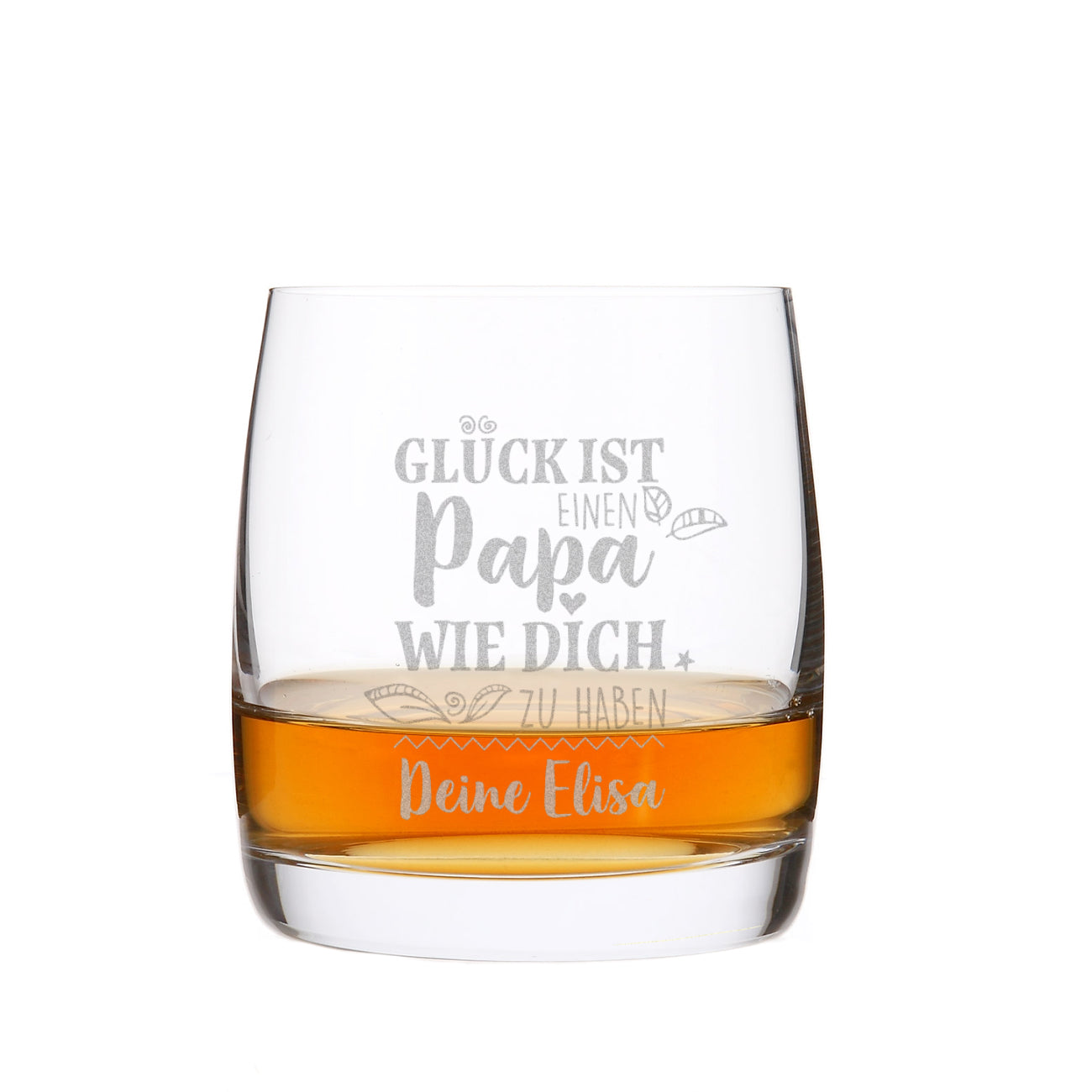 Glück ist, einen Papa wie dich zu haben - graviertes Whiskeyglas Papageschenk
