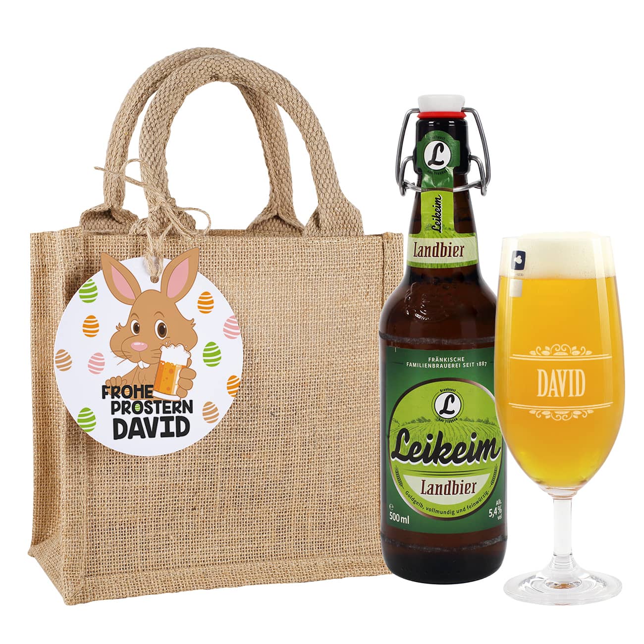 Oster-Geschenkset mit Bier und Bierglas