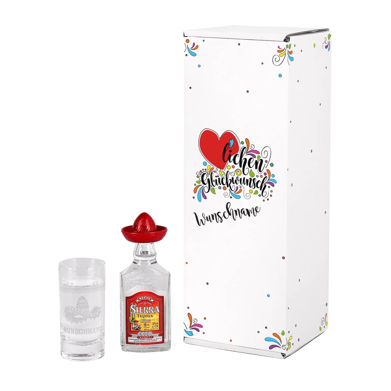Personalisiertes Geschenkset für Genießer mit Tequila
