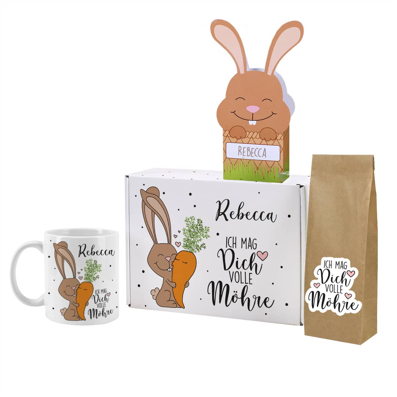 Geschenkset durchweg mit Name nach Wunsch personalisiert