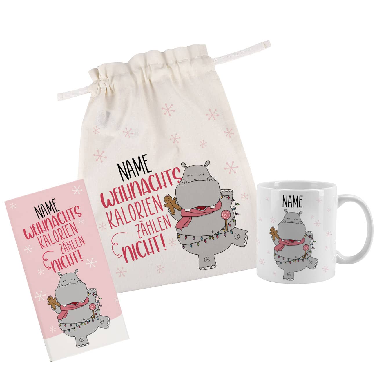 Geschenkset zu Weihnachten mit Name personalisiert