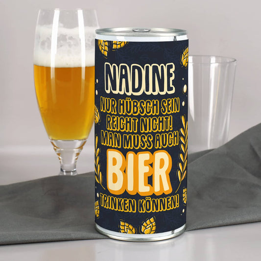 Lustiges Bier Geschenk mit Name bedruckt