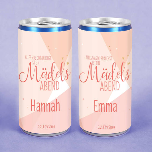 Mädelsabend - 2 Seccodose mit Wunschnamen