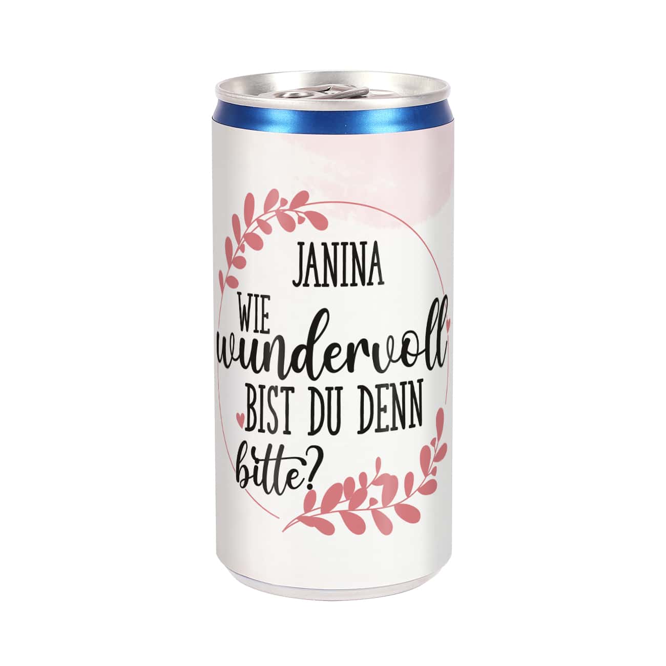 Sektdose mit persönlichem Namensaufdruck und Kompliment