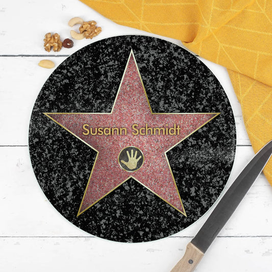 Glasbrettchen Walk of Fame mit Name personalisiert