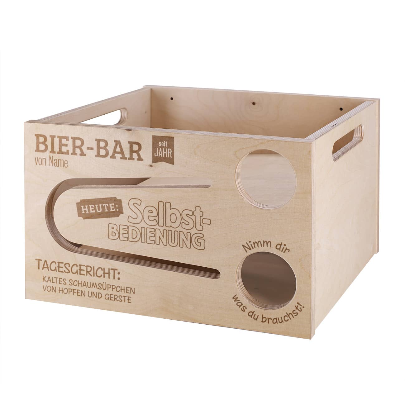 Personalisierte Bierrutsche mit hochwertiger Gravur von Name und Jahr