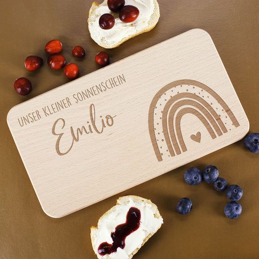Mit persönlicher Gravur auf dem Brettchen