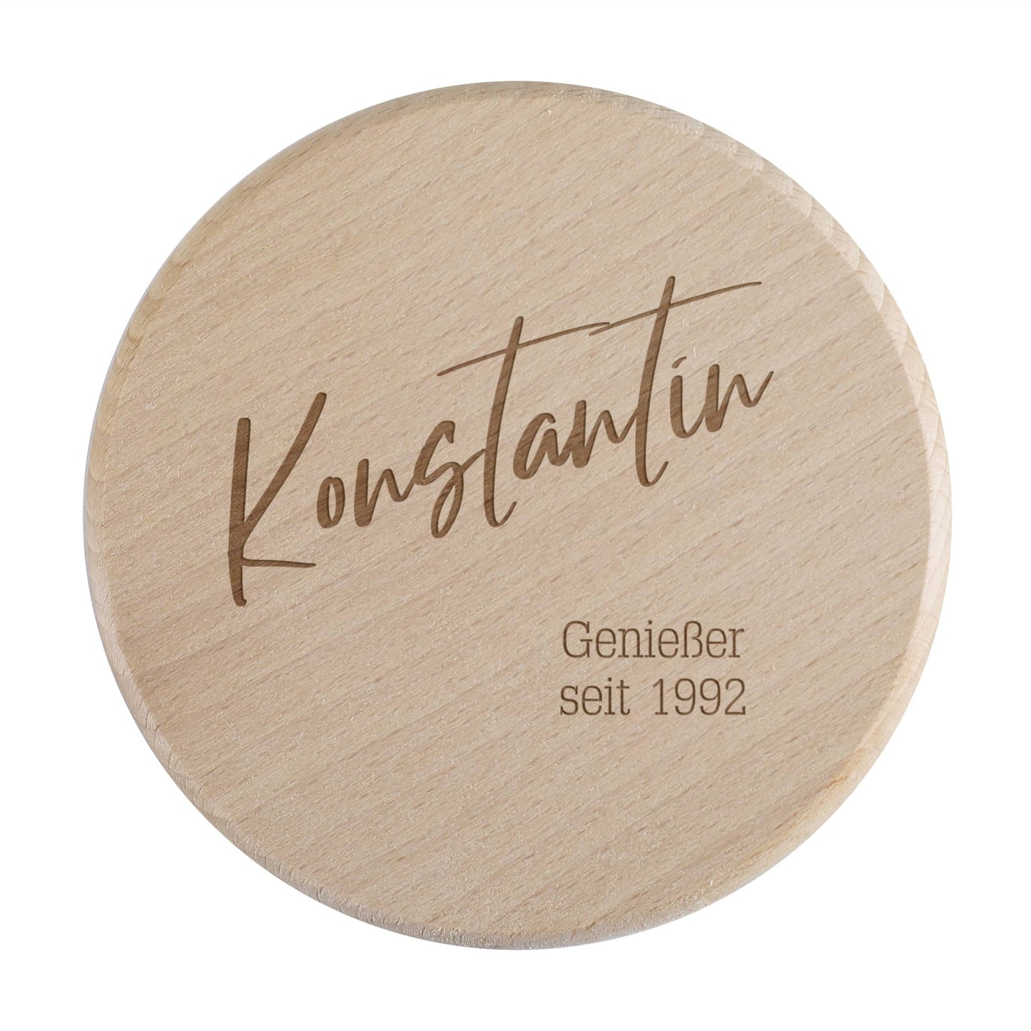 Gravierte Glasabdeckungen aus Holz