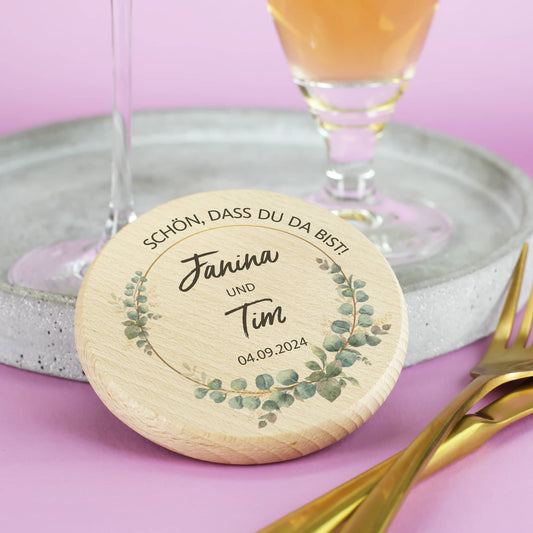 Mit Namen und Datum bedruckt