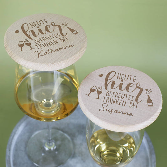 Persönliche Glasabdeckung mit Namensgravur