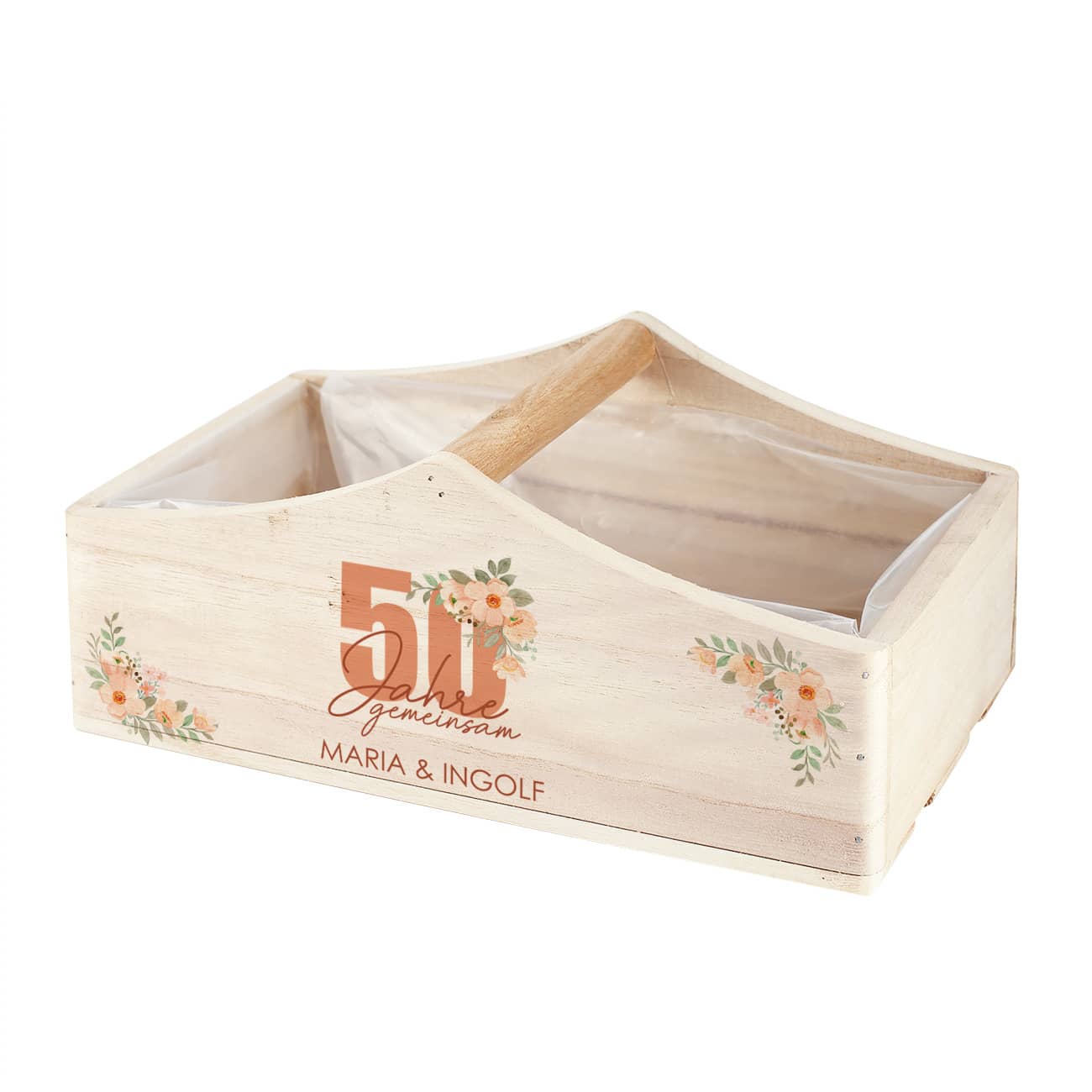Personalisierter Pflanzkorb zur goldenen Hochzeit