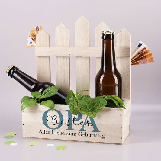 Personalisierte Pflanzkiste für Opa zum Vatertag oder Geburtstag