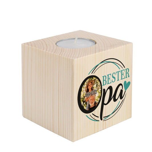 Ihr Wunschfoto auf einem tollen Teelichthalter für den besten Opa