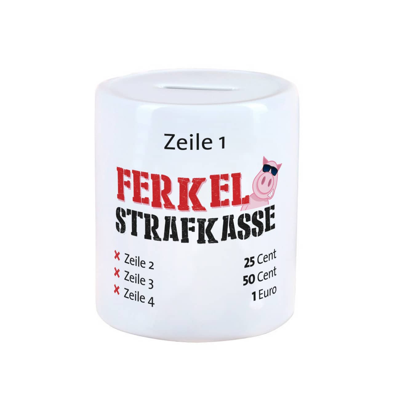Ferkel - Strafkasse, Spardose mit lustigem Schwein