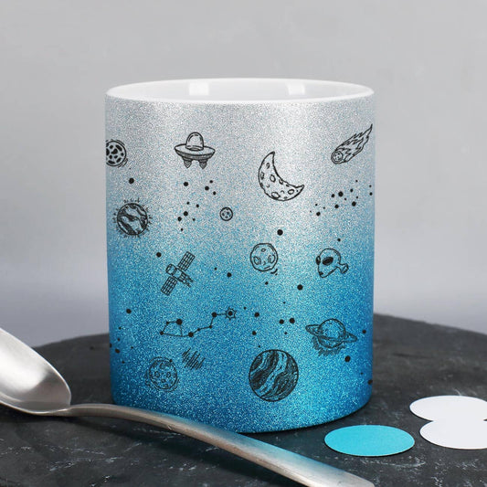 Bedruckt mit Weltraummotiv & Name nach Wunsch