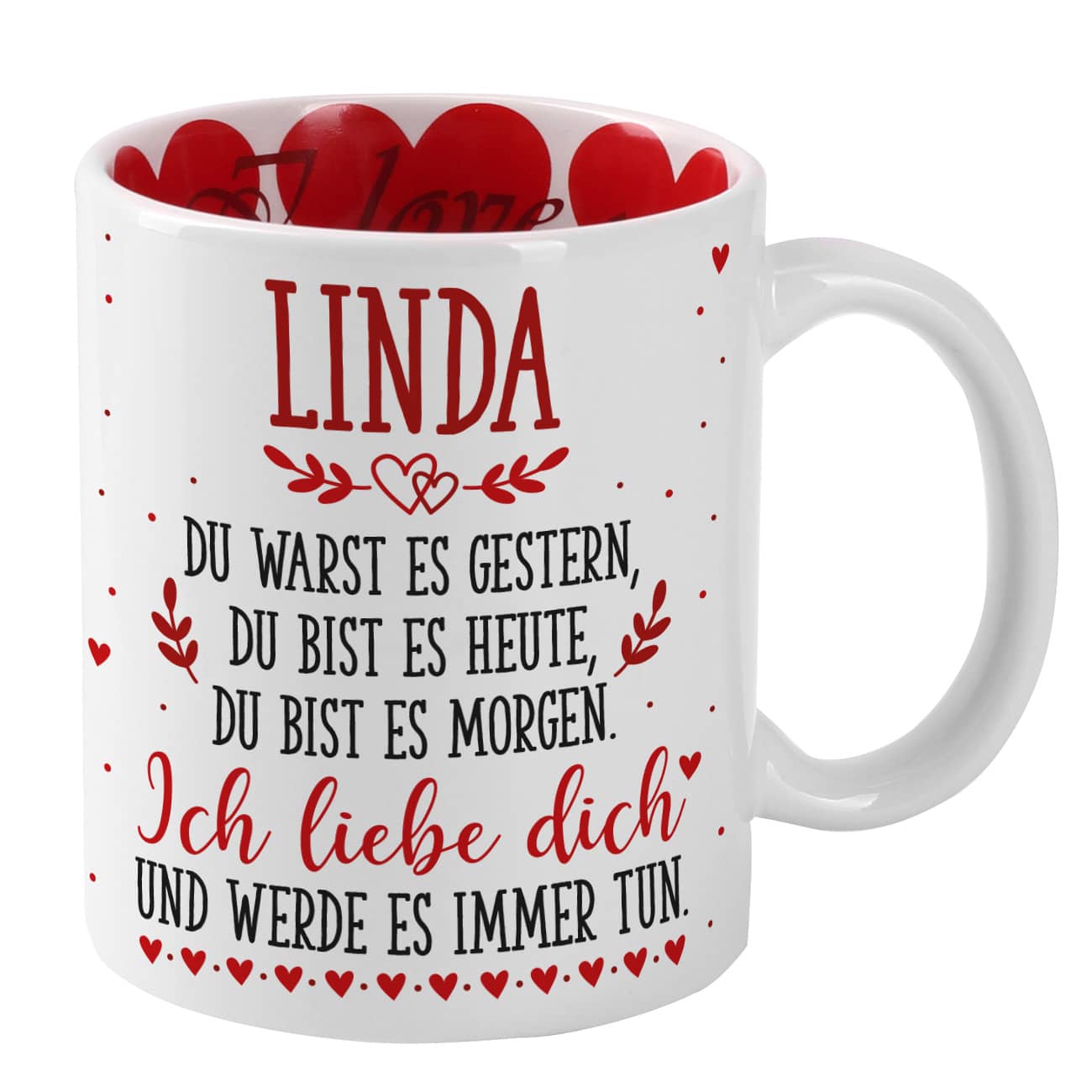 Ich liebe dich für immer - Tasse zum Valentinstag mit Namensaufdruck
