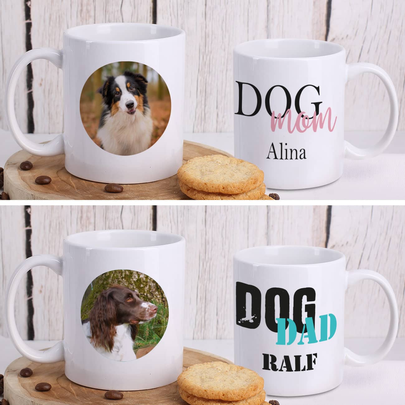 Persönliche Fototasse für Hundebesitzerinnen oder Hundebesitzer mit Name