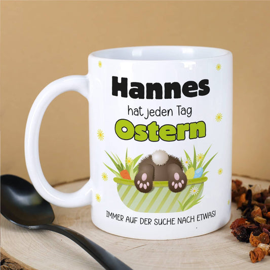 Personalisierte Tasse zu Ostern mit Name nach Wunsch