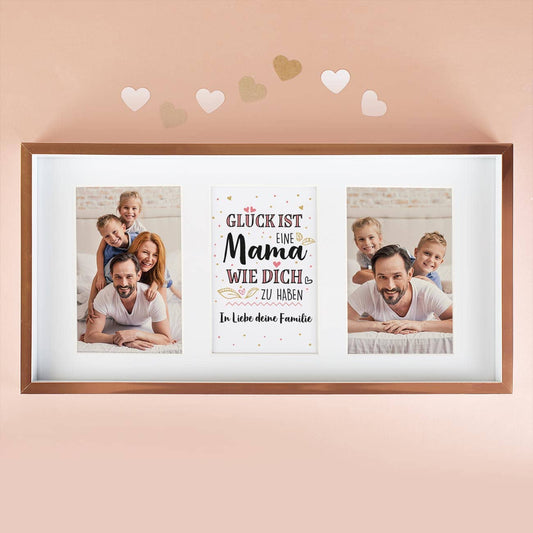 Bilderrahmen mit personalisiertem Poster mit 2 Fotos und Text nach Wunsch