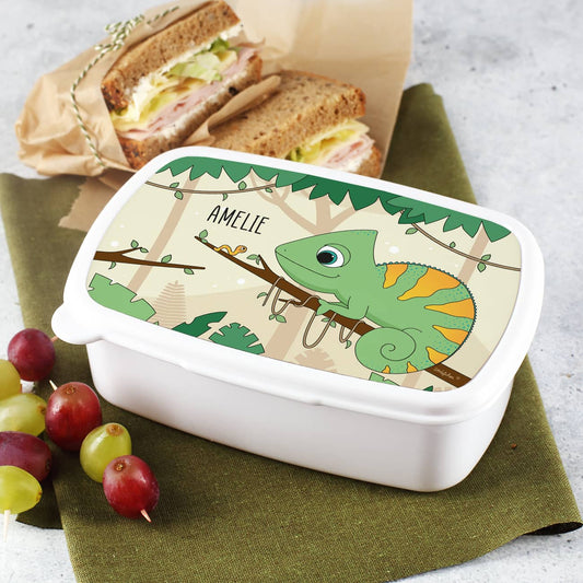 Bedruckte Brotdose für Kinder mit Chamäleon