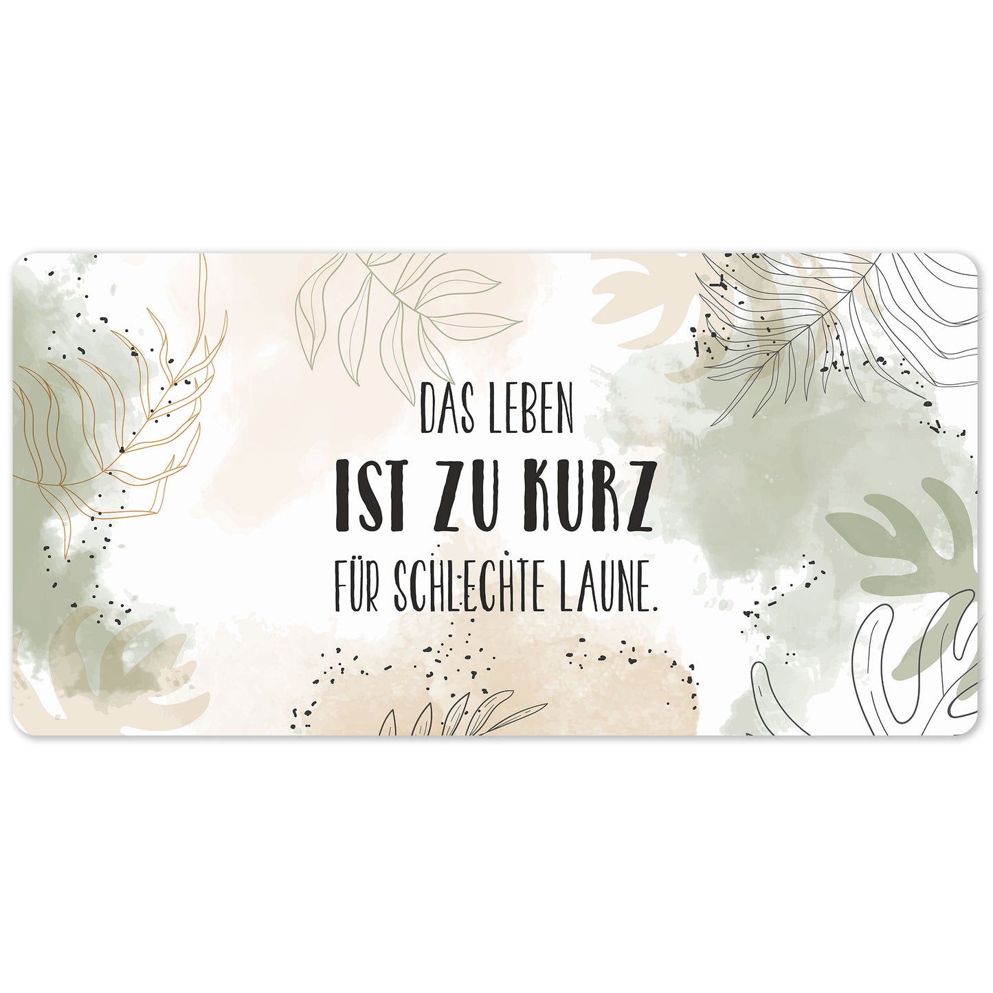 Freigestelltes Mousepad auf weißem Hintergrund – Motiv und Text klar sichtbar