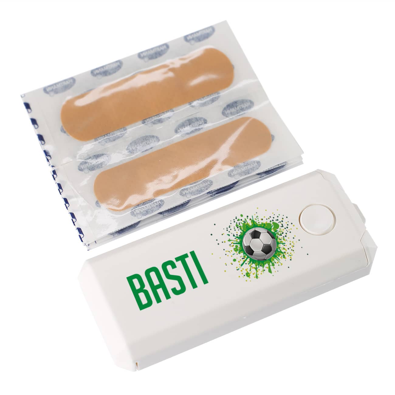 Personalisierte Kunststoffbox für Pflaster