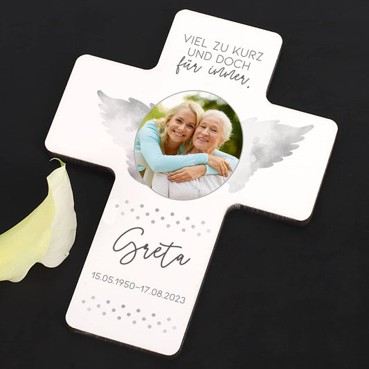 Gedenkkreuz mit Fotoaufdruck