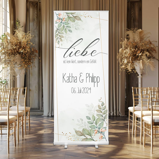 Aufsteller zur Hochzeit mit persönlichem Aufdruck