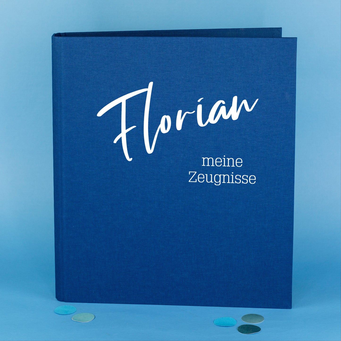 Personalisierte Dokumentenmappe aus Leinen mit Name und Wunschtext | Farbauswahl
