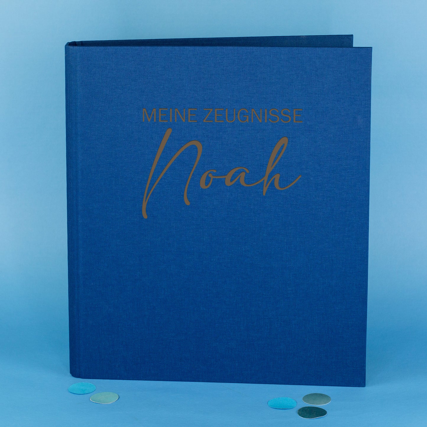 Personalisierte Zeugnismappe aus Leinen graviert mit Name und Farbauswahl | Geschenk für Schüler