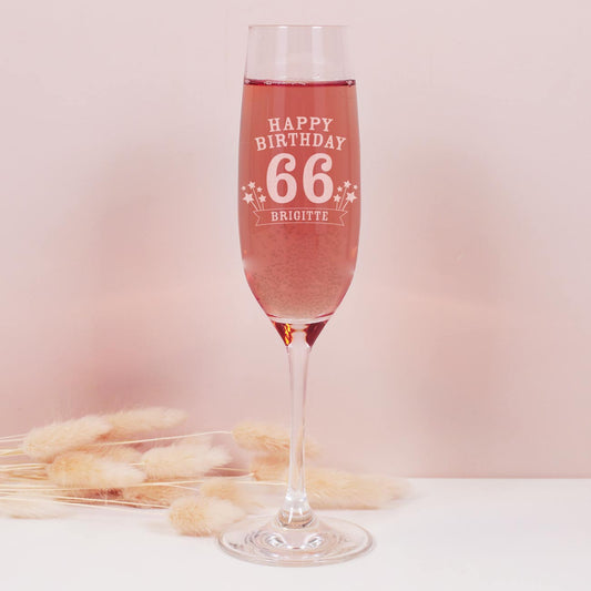 Sektglas von Leonardo zum Geburtstag mit Name und Alter