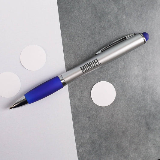 Blauer Kuli mit Licht aus