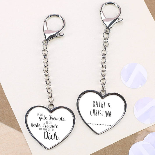 Herzförmiger Schlüsselanhänger für die beste Freundin