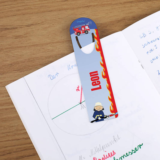 Feuerwehrlesezeichen mit Wunschname